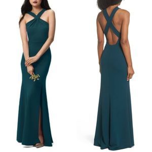 Kayleigh Cross Front Crepe Knit Gown
